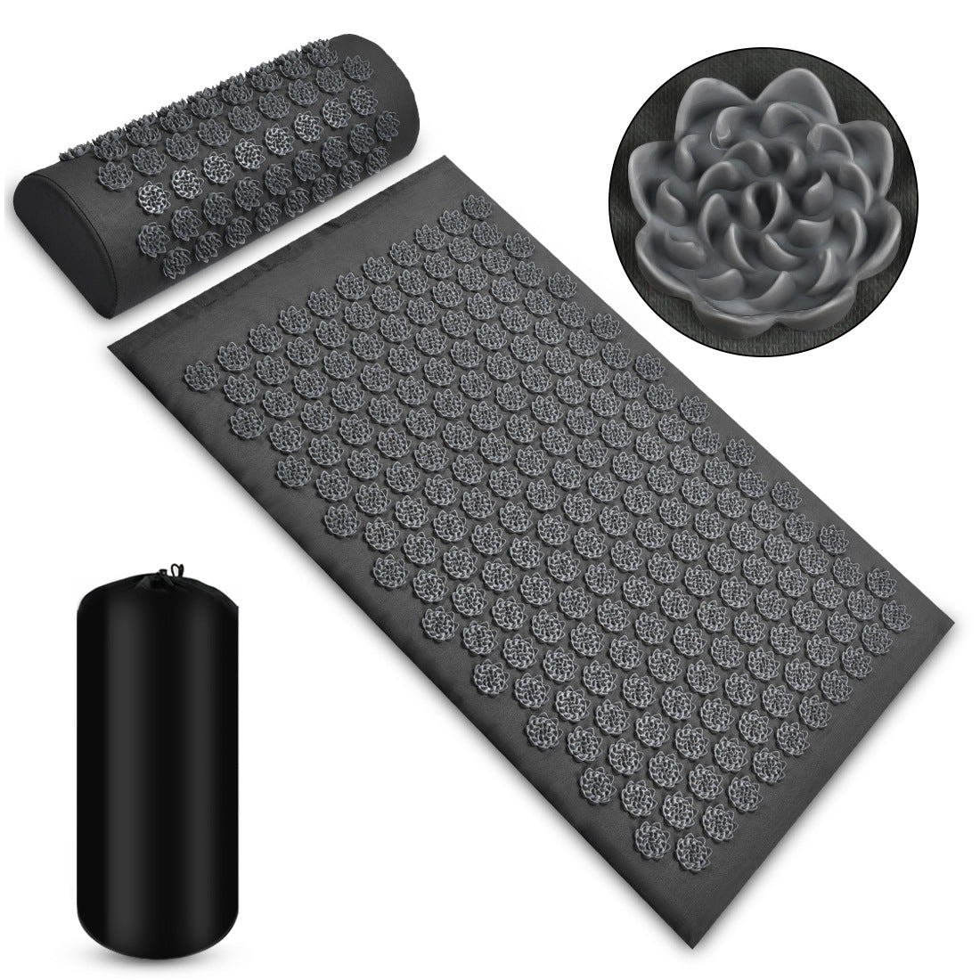 Acupressure Massage Mat With Needles Set Back Massage With Pillow