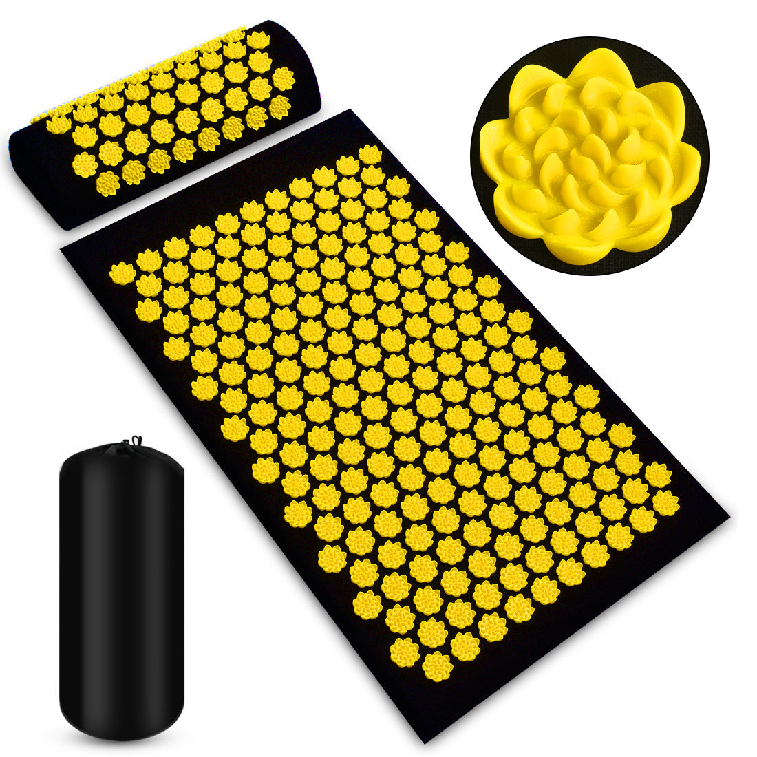 Acupressure Massage Mat With Needles Set Back Massage With Pillow