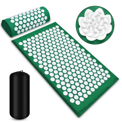 Acupressure Massage Mat With Needles Set Back Massage With Pillow